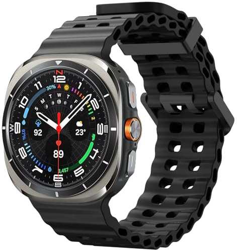 Rem kompatibel med Samsung Galaxy Watch Ultra 47 mm, mjukt andningsbart silikon sportrem ersättning vattentätt armband för Galaxy Watch Ultra 47 mm tillbehör