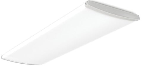 Lithonia Lighting TruWrap 4 Foot LED Ceiling Light Fixture, Low-Profile Wraparound LED Shop Light, Adjustable Lumens, Selectable Warm White/Cool White/Daylight Color, Curved Diffuser, Wide Width