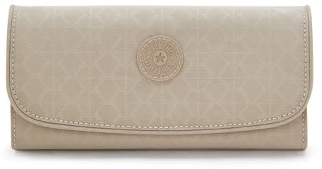Kipling Money Land Portfolio mit Druckmuster, Schild, Beige, Emb, 7.25L x 4H x 1D, Kompakt