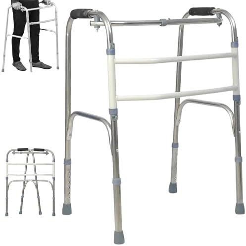 AIRM HEALTH Gehhilfe für Senioren Gehhilfe Gehbock Leicht Höhenverstellbar Aus Aluminium gehhilfe Gehhilfe Gehbock Schmal Stabil Höhenverstellbar Ergonomische Griff (40x53x73 cm)
