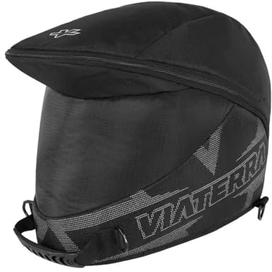 ViaTerra ADV Helmet Bag (Black Grey) I Avoid Scratches & Dirt on Helmet Visor I for Safe Carry & Storage of Off Road Helmets I Lined with Foam Padding