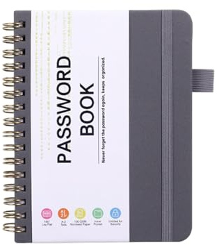 Cuaderno de contraseñas pequeño con pestañas alfabéticas, organizador de direcciones A6 para organizar información importante, 56 páginas