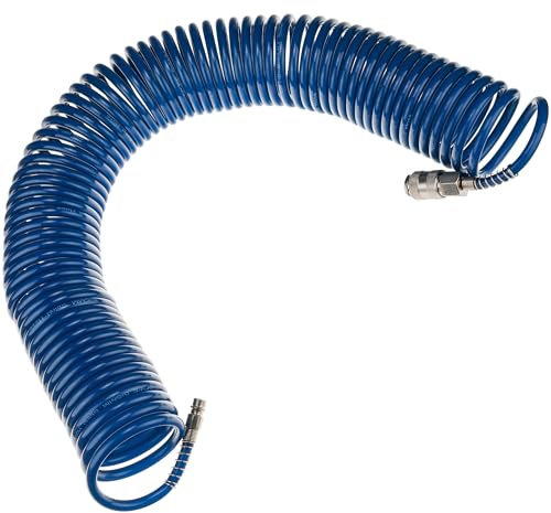 Stix Tuyau spiralé à air comprimé 15 m PE 5x8 mm avec raccord rapide pour compresseur et atelier
