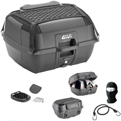 Kompatibel med TGB Hawk 50 monolock topcase + platta + nät + bakre ryggstöd GIVI för 2 integrerade eller alla 45 l för motorcykelskoter med pakethållare eller hållare