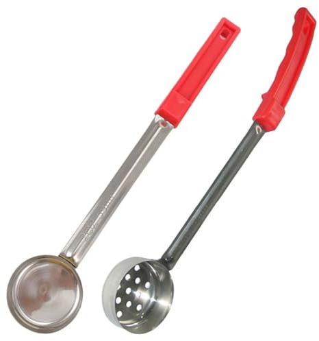 PLAFOPE Juego de 2 Cucharas para Salsa de Pizza de Acero Inoxidable Mango Largo, Fáciles de Limpiar, Ideales para Uso Diario en Cocina