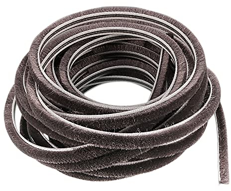 sourcing map Fenêtre Porte Coupe-froid Brosse à Calfeutrer Bande Étanchéité 5mm x 6mm x 18 Pieds Gris