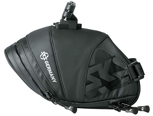 SKS GERMANY EXPLORER CLICK 1800 Fahrradtasche, Fahrradzubehör (Satteltasche aus gummiertem, wasserabweisendem Gewebe, laminierte Reißverschlüsse mit ergonomischem Easy-Zip, Volumen: 1,8 l), schwarz