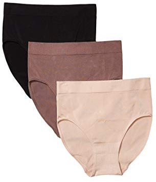 Wacoal womens Smooth Panty 3 Pack Briefs, Rose Dust, Deep Taupe, Black, XX-Large US