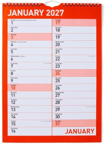 2027 Monthly Engagement Calendar Wall Hanging Planner | Month-to-View Appointment & Event Organiser | Large Wall Calendar for Home, Office & Business