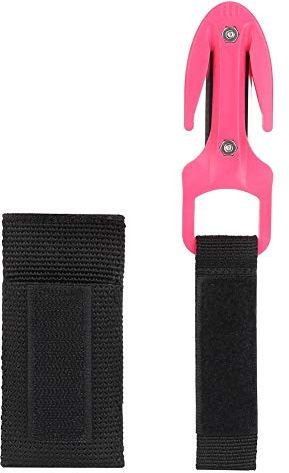 Coltello da taglio subacqueo Scuba Diver Linea Twin Cutter con guaina in plastica rigida ABS Coltello da taglio sostituzione per immersione Coltello da taglio Secant Attrezzatura subacquea(Rosa)