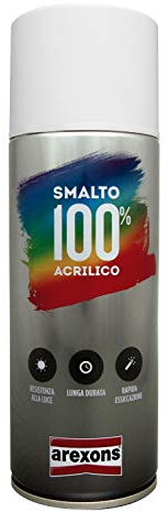 AREXONS - Bomboletta di Vernice acrilica, 400 ml, Colore: Bianco Opaco