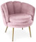 Menzzo Fauteuil Arrondi Brenda Velours Rose, lsr19127pinkvelvet