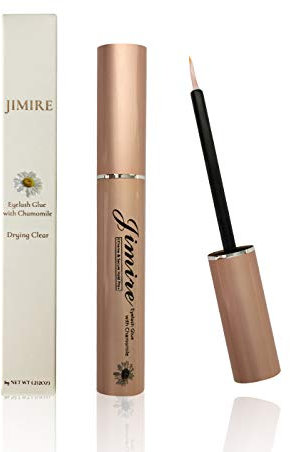 JIMIRE Eyelash Glue Clear | Secure Hold for False Eyelashes | Latex-Free Eyelash Adhesive with Chamomile Suitable for Sensitive Eyes