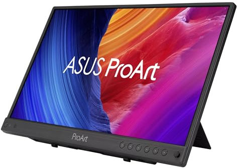 ASUS ProArt Display PA16USV - Monitor Profesional de 15,6, 4K UHD (3840 x 2160), IPS, HDR-10, 100% sRGB, Rec.709, ΔE<2, Calman, 12G-SDI, HDMI, USB-C, Caja Reutilizable, sostenibilidad ecológica