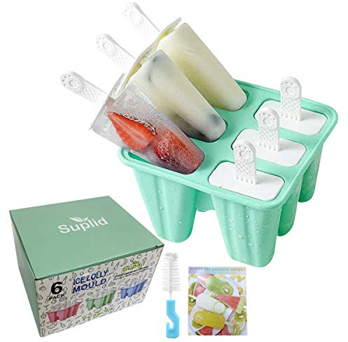 Eis Lolly Form 6 Stück wiederverwendbare Silikon-Form leicht zu entfernen Eis am Stiel – BPA-frei und FDA-genehmigt