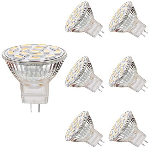 EKSAVE MR11 - Lampadina a LED GU4.0, 3.5W, GU4.0 Base AC/DC 12V, 350lm, (3000K, 6pezzi)