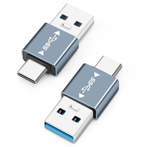 Seminer Adattatore da USB 3.1 Maschio a USB C Maschio (2 Pack), Connettore da USB A a USB C, Trasferimento Dati 10G per Smartphone, Tablet, Laptop, Power Bank