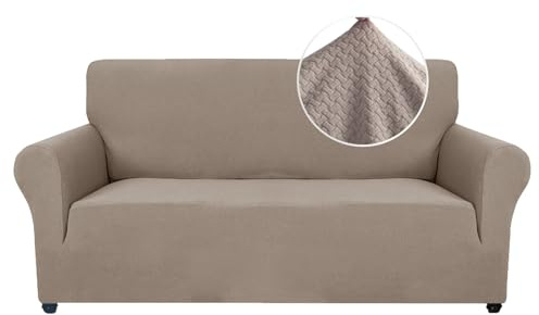 Ystyle Funda Sofa 2 Plazas, Ajustables Fundas Sofa Elasticas, Protector Sofa Gatos Arañazo y Perros Mascotas, Funda de Sofá con Reposabrazos Antideslizante Antimanchas Lavable, Arena