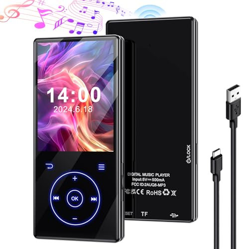 Olycism 64GB MP3 Player with Bluetooth Music Player with Built-in HD Speaker 450mAh Battery HiFi Sound Functions Including FM Radio Voice Recording E Books Image Viewing Ideal for Sport Exercising
