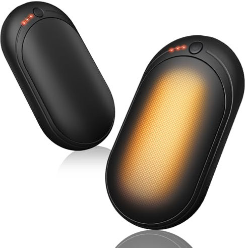 Elektrischer Handwärmer,Handwärmer Wiederaufladbar 2er Set mit 6000mAh,Taschenwärmer USB-Kabeln,3 Heizmodi,20 Stunden Lang Anhaltende Wärme,Aufladbar Taschenheizung für Outdoor im Winter