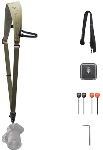 PGYTECH Camera Strap Pro, Correa Hombro Resistente de Liberación Rápida Con Correa Axilar Desmontable, Arnés Profesional, Almohadilla Ergonomica Cuero para Cámaras DSLR/Sin Espejo, Verde