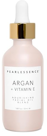 Pearlessence Argan & Vitamin E Facial Oil | Powerful Hydration to Help Balance, Revive & Rejuvenate Skin | Made in USA, Cruelty Free & Paraben Free