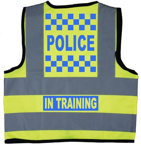 Acce Products Police In Training Baby/Children/Kids Hi Vis Safety Jacket/Vest Size 4-6 Years Yellow Optional Personalised On Front