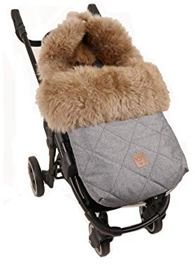 Lammfell Fußsack Nelly Lammfell cappuccino anthracite melange