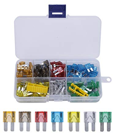 ACBungji 140er KFZ Sicherungen Set Auto Micro2 Sicherungen 5A 7.5A 10A 15A 20A 25A 30A Flachsicherungen Autosicherung mit Aufbewahrungskoffer (140 Stück)