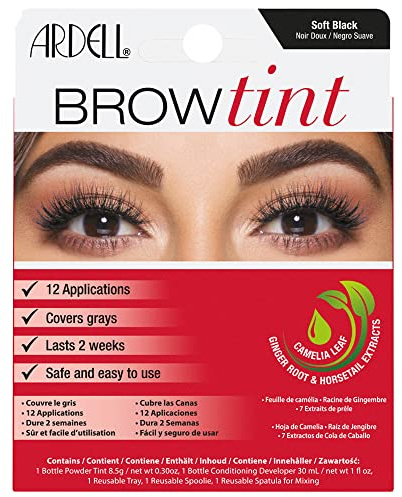 Ardell at Home Eyebrow Tint Kit, Soft Black, Semi-Permanent, Vegan Friendly (Pack of 1)