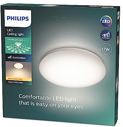 Philips Moire Wand- und Deckenleuchte, 17W, warmweiß, warmweiß, weiß
