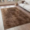 Paco Home Teppich Wohnzimmer Vintage Kurzflor Handgefertigt Hochwertig 100% Viskose, Grösse:200x300 cm, Farbe:Braun