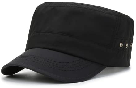 XibeiTrade Cappello all'aperto di sport del cappello di modo dell'esercito del cappello di baseball militare della parte superiore piatta, Nero