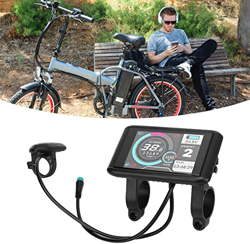 Fahrrad Computer, Elektrofahrrad-Panel mit Tachometer, Kilometerzähler, Kilometerstand, Ganganzeige, Fahrradcomputer Ebike Farb-LCD-Hintergrundbeleuchtung Bildschirm, Fahrradteile