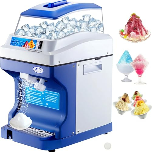 JUANJIGYP Broyeur à Glace électrique, Fabricant de cônes de Neige Automatique réglable en épaisseur de 1400 TR/Min, épaisseur réglable, Rasoir à Glace Commercial, pour Magasin de Desserts, Restaurant