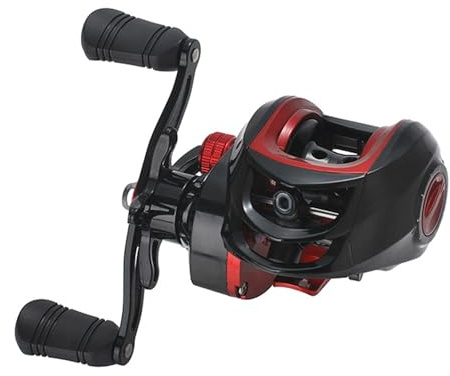 Mulinello da Baitcasting in Metallo Leggero e Potente, Mulinello da Pesca a Lancio Lungo per Acqua Dolce e Salata, Funzione Lenza Antiesplosione, Rapporto di Trasmissione 7.2:1,