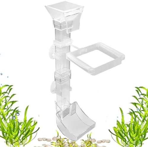 Acunny Fish Food Dispenser - Transparent Shrimp Feed Tube | Anti-Scatter Tube for Feeding Betta Fish Pond Secondary Home