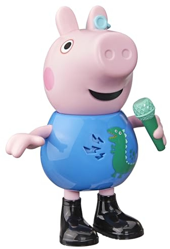 Greta Gris Joke & Sing Georg-figur på 20 cm, musikleksak med över 50 ljudeffekter och sånger, leksaker för barn i förskoleåldern från 3 år