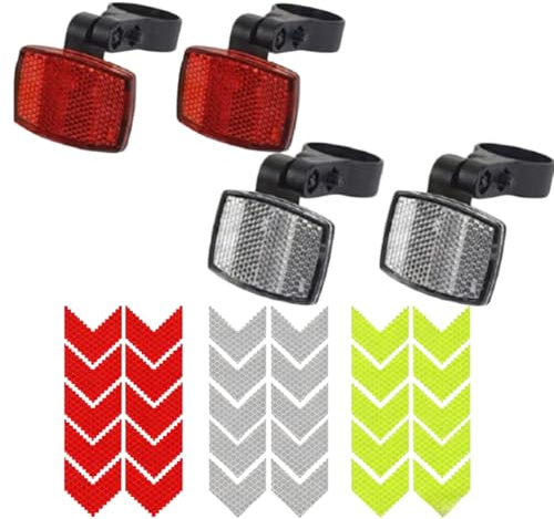 Mornly Riflettori per bicicletta anteriore e posteriore, occhi di gatto, bicicletta con 30 riflettori di avvertimento, cintura di sicurezza per MTB, e-bike, bici da corsa, moto, passeggino, casco da