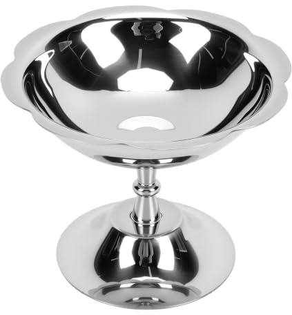 GOWENIC Vintage Glasskopp i Rostfritt Stål – Retro Dessertskål för Glass, Pudding och Sallad – Slitstark, Rostbeständig, Lätt Att Rengöra – Perfekt Serveringsfat för Gelato, Yoghurt och Mer