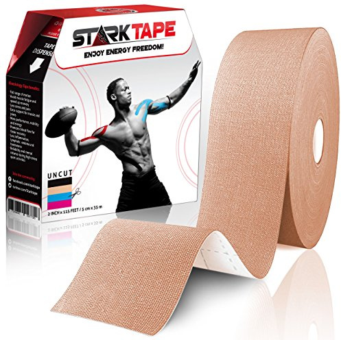 Starktape Kinesiology Tape Bulk for Sensitive Skin, Physio Medical Sports Tape, Kt Tex Gold for Physical Therapy, Knee, Shoulder, Ankle, Wrist, Foot, Back Injury Muscle, Beige