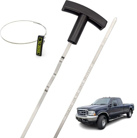 F81Z-6750-DA Engine Oil Dipstick Compatible with 1999 2000 2001 2002 2003 Ford F250 F350 F450 F550 Excursion 7.3L Diesel Stainless Steel Oil Level Indicator