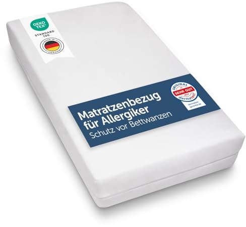 Blumtal® Allergiker Matratzenbezug 90 x200 cm für Matratzen bis 30 cm - Oeko-TExzertifizierter Anti Milben Matratzenbezug - Encasing mit Reißverschluss - 2er Set
