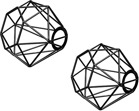 ledscom.de 2 Stück Käfig-Lampenschirm, schwarz, E27 / E14, 160mm Ø