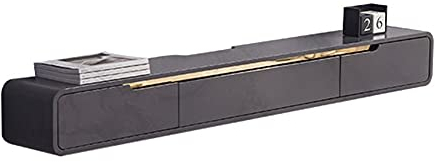 WFENG Hängeschrank/Hängender TV-Schrank,mit Türen und Offene Fächer-Großraumspeicher,Starke Tragfähigkeit/grau / L150×W24×H20cm