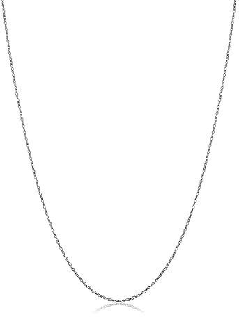 USIGONG Collar de cadena fina de oro blanco de 10 quilates para mujer (18 pulgadas - 1 mm), Platino, Sin gemas.