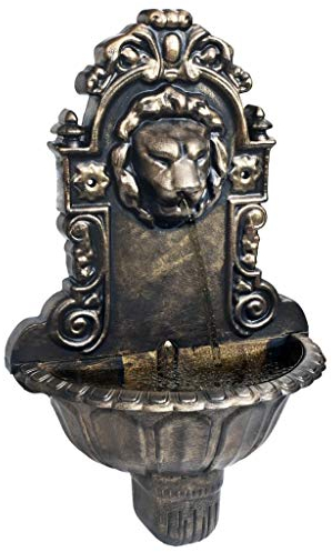 INLIFE Wandbrunnen Löwenkopf Design Bronze