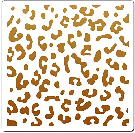 GORGECRAFT Plantilla con Estampado de Leopardo, Patrón Geométrico, 30x30 cm, Grande, Reutilizable, de Plástico, Cuadrada, para Pintar En Madera, Pared, Álbum de Recortes, Tarjeta, Suelo, Dibujo