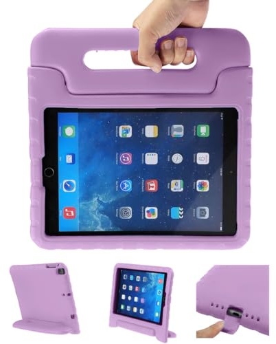 imoshion Tablet Hülle - Passend für iPad 5e generatie (2017) 9.7 inch/ 6e generatie (2018) 9.7 inch - Back Cover mit Griff Kindersicherung - Lila