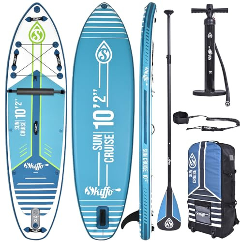 Campsup Sup Skiffo Sun Cruise Planche de Stand up Paddle Gonflable 10'2 - 310 x 84 x 15 cm - Planche de Surf pour débutants et confirmés - avec Accessoires - Charge maximale : 110 kg